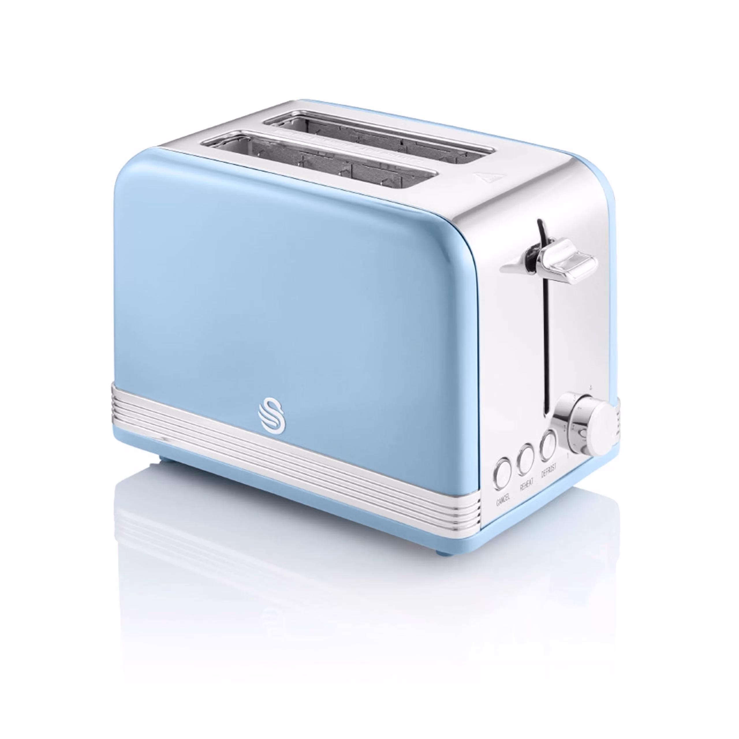 2-Slice-Toaster-Blue-scaled SWAN Retro Toaster 2 Slice - Blue - Image 1