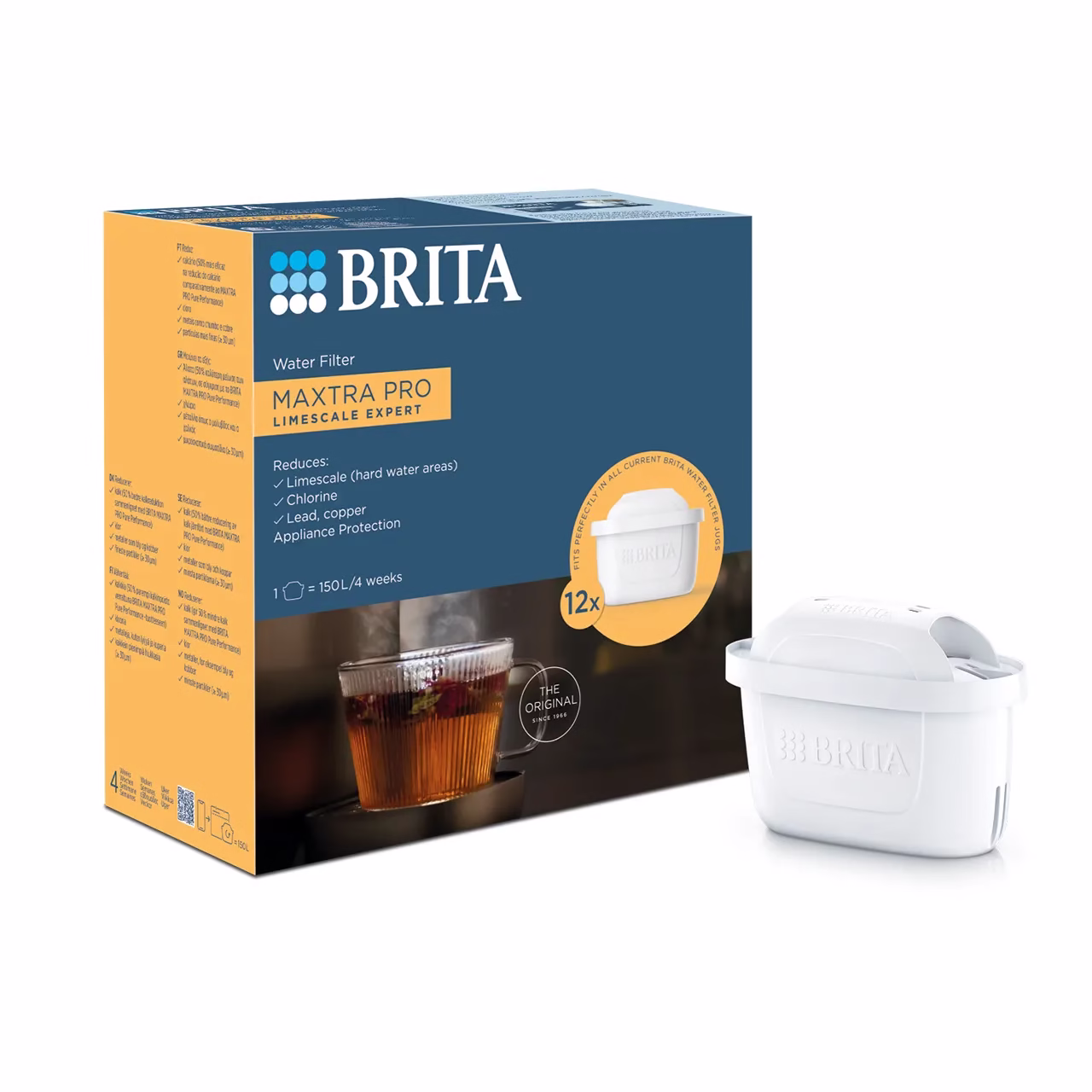 2025_Packshot_1057578-01-KNA_FS_Pack12_MXpro_2teilig_ReL_INTL_Pack_Product BRITA MAXTRA PRO LIMESCALE EXPERT WATER FILTER CARTRIDGE 12 PACK