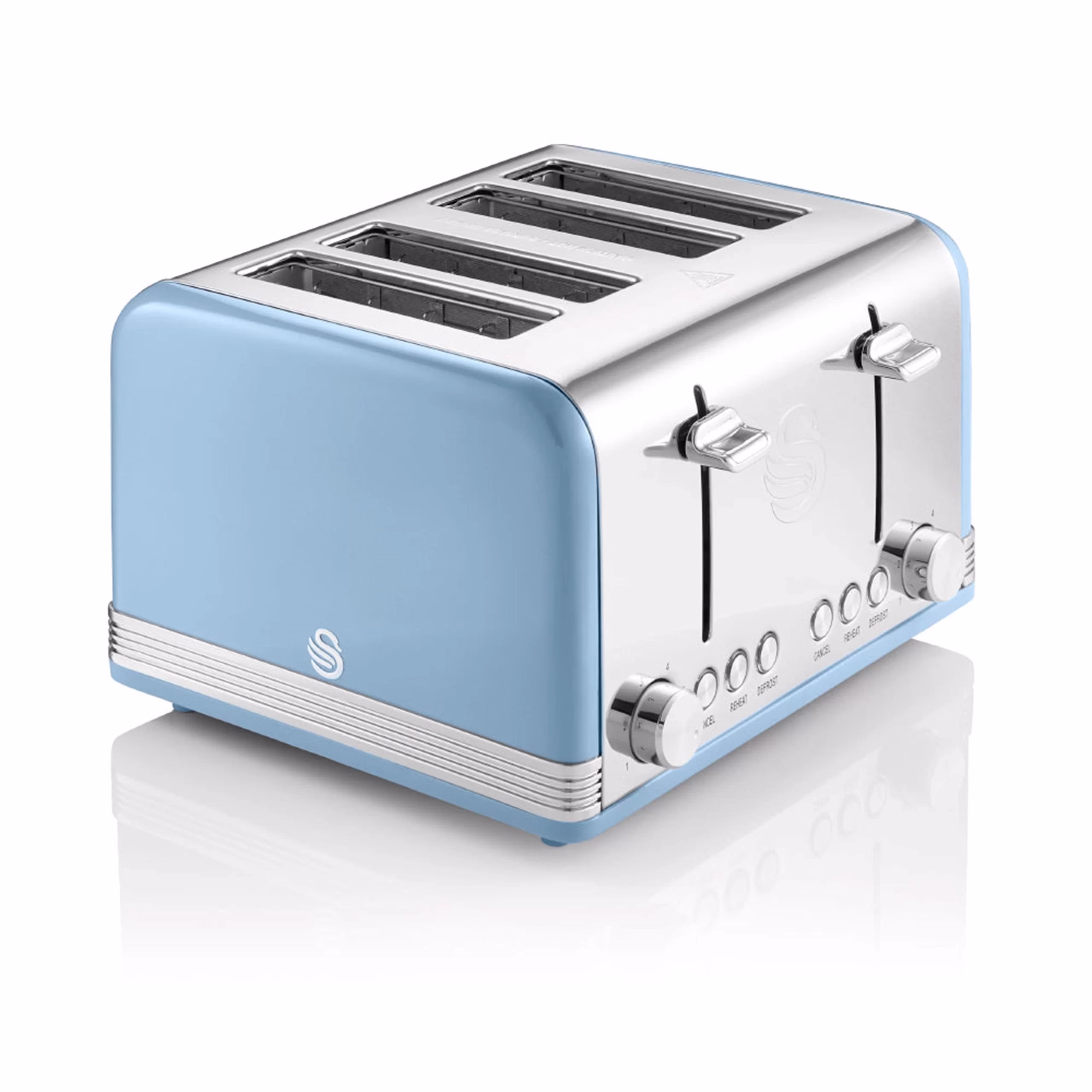 4-Slice-Toaster-Blue-scaled SWAN Retro Toaster 4 Slice - Blue - Image 1