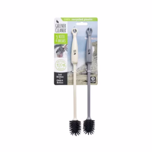 GREENER CLEANER BOTTLE BRUSH 2 PACK – CREAM & SLATE GREY