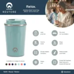 Restore Relax SS 350ml Travel Mug - Blue - Image 2